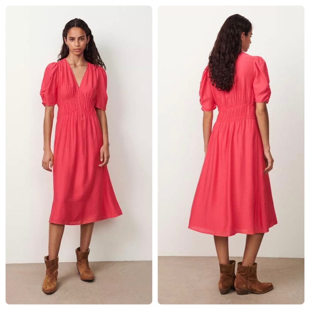Ba&sh Linda Midi Dress in Jelly Pink Size Small 1 NWT